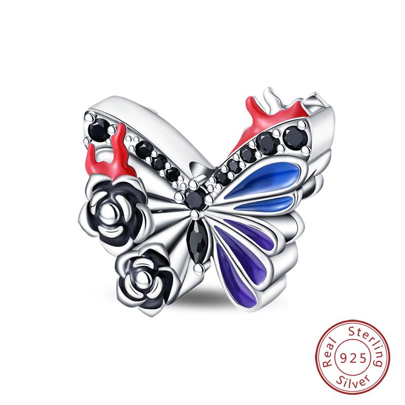 100% 925 Silver Exquisite Cubic Zircon Butterfly Bee Ladybug Charms Bead Fit Qikaola Original Bracelet Fine DIY Jewelry