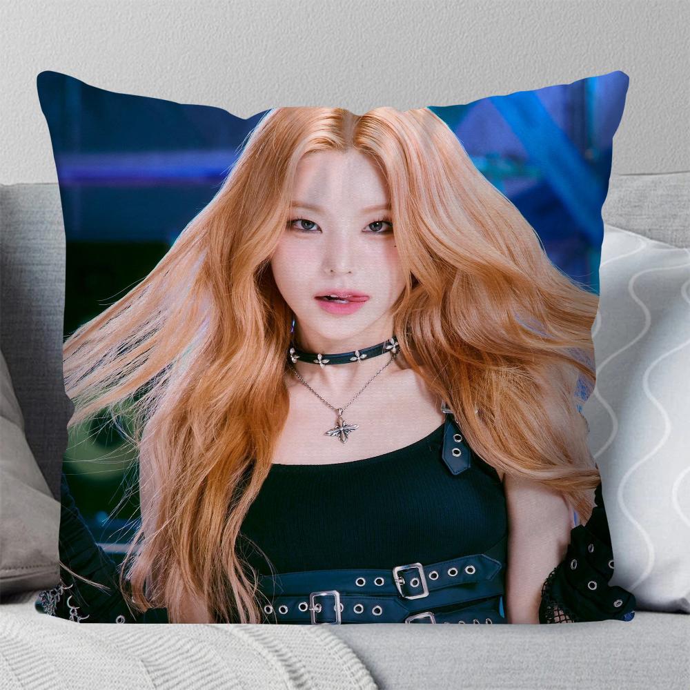 Korean Female Singer Hwang Yeji Pillow Case Square Pillow Bedroom Sofa Leisure Comfort Cushion Living Room Home Decoration 40X40