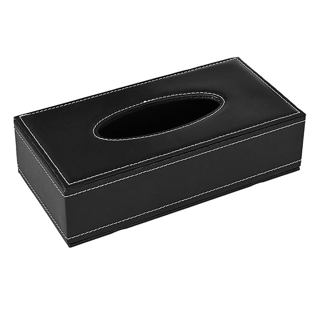 Tissue Box Cover Large Capacity Rectangle Leather Tissue Box Holder Napkin Dispenser for Home