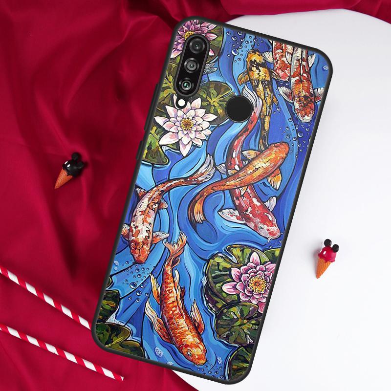 Картина с рыбой Кои для Huawei Nova Y61 Y91 Y73 Y72 Y90 Y70 Y60 12s 12i 11i 8i 9 10 SE P60 P30 Pro P40 Lite Чехол