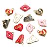 Stainless Steel Enamel Drip Oil Heart, Hat, Lips Pendants – 4 Styles, Colorfast DIY Jewelry Accessories