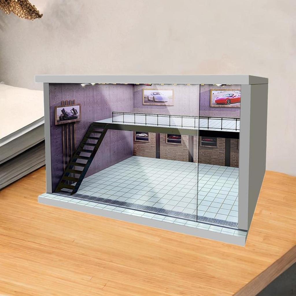 1/64 1/36 1/32 масштаб автомобильный дисплей акриловое парковочное место со светодиодной подсветкой для коллекционеров