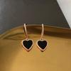 Black Heart-shaped Earrings Exquisite Love Female Earrings