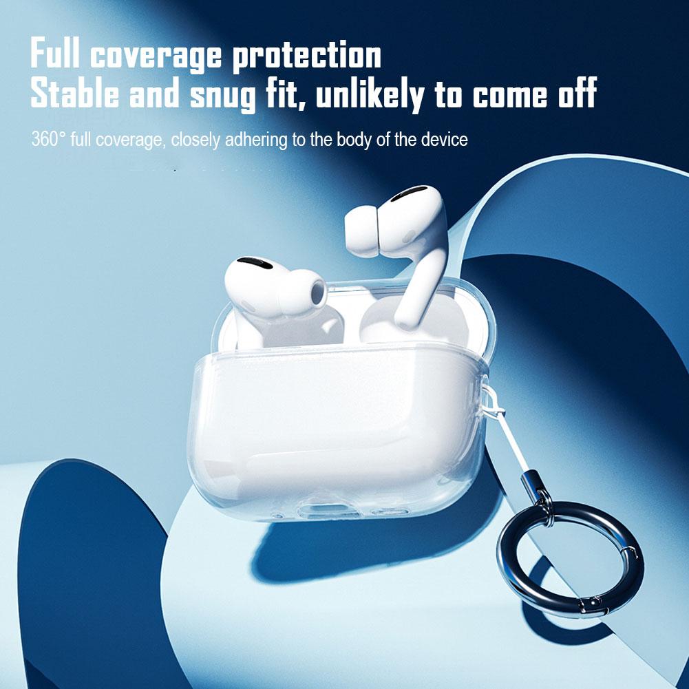 Прозрачный Тонкий Чехол для AirPods Pro 3 Ударопрочный TPU Чехол Кристально Чистая Накладка с Ремешком Поддержка Беспроводной Зарядки