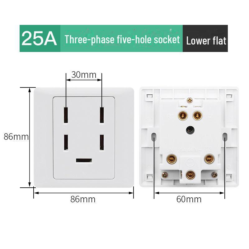 Розетка для кондиционера типа 86 высокой мощности, 20 А с выключателем и 25 А трехфазная четырехпроводная панель