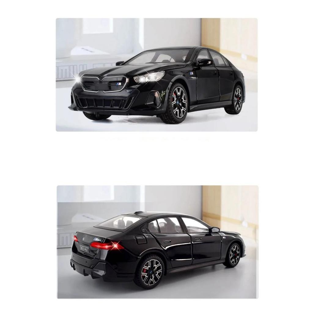 1/24 BMW I5 M60 литая модель из сплава роскошная игрушечная машинка со звуком и светом детская рождественская игрушка в подарок