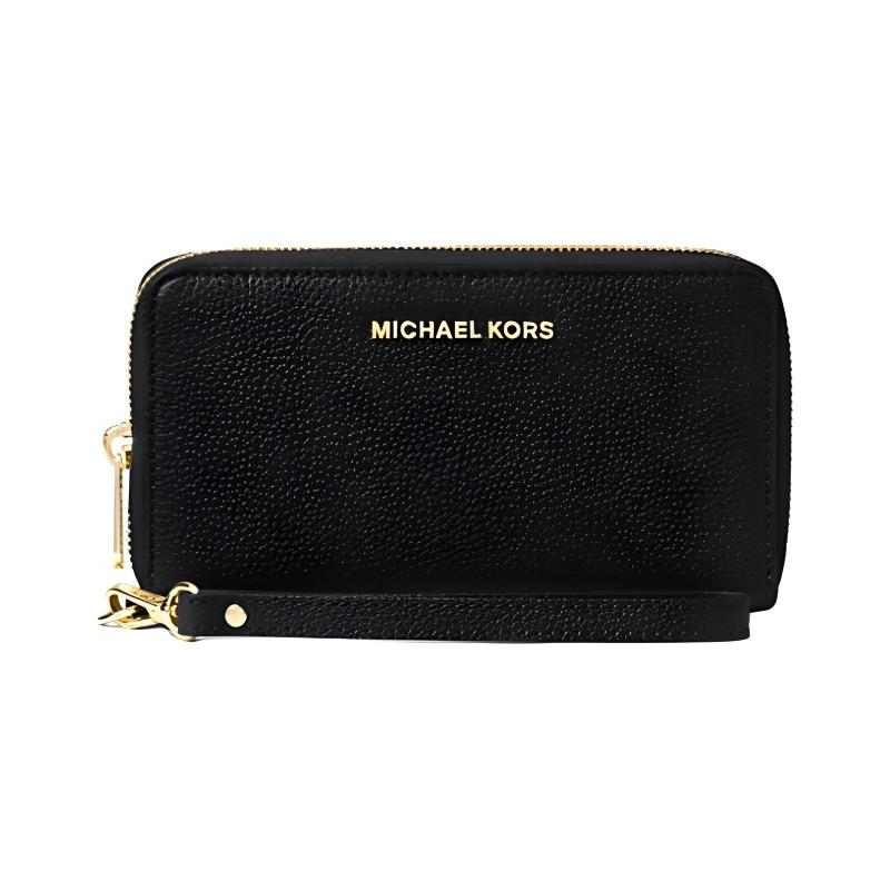 Michael Kors Логотип логотип застежка-молния кожаный кошелек большой размер унисекс стиль для пары черный