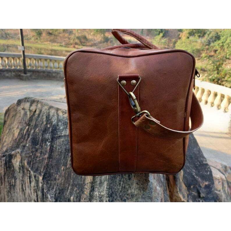 Винтажный дорожный чемодан из натуральной коричневой кожи, дорожные спортивные сумки, большая сумка из козьей кожи