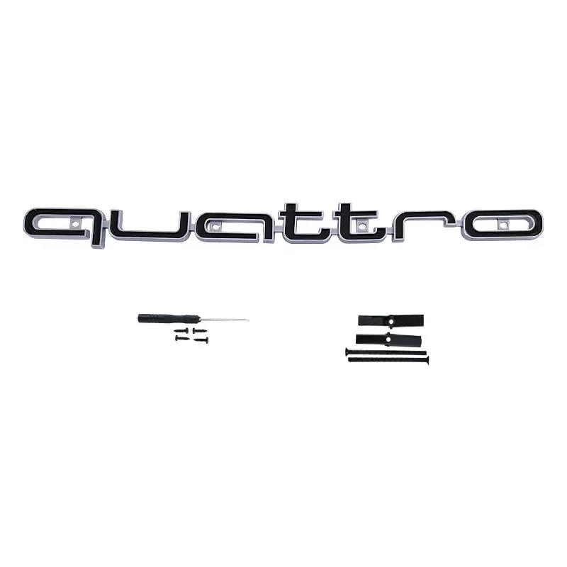 For Audi Quattro Emblem 3D ABS Car Front Grille Emblem for A3 A4 A5 A6 A6L A7 A8 Q3 Q5 Q7 S3 S4 S5 RS3 RS4 RS6 Badge Accessories