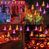 8 Pcs Hanging Witch Hat String Lights, Light Up Waterproof Halloween Decorations with Remote Control for Outdoor Garden Party Carnival Supplies Decor
