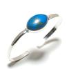 Natural Copper Blue Turquoise Gemstone 925 Sterling Silver Cuff Bangle Adj. i8H14
