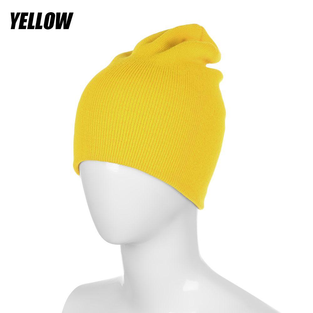 Осень-зима унисекс конфетного цвета повседневная хип-хоп шапка шапка вязаная шапка тюбетейка мягкая