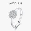Modian Серебряное кольцо 925 пробы, классическое, блестящее, простое, с фианитами, с платиновым покрытием, свадебное украшение для женщин, подарок на годовщину