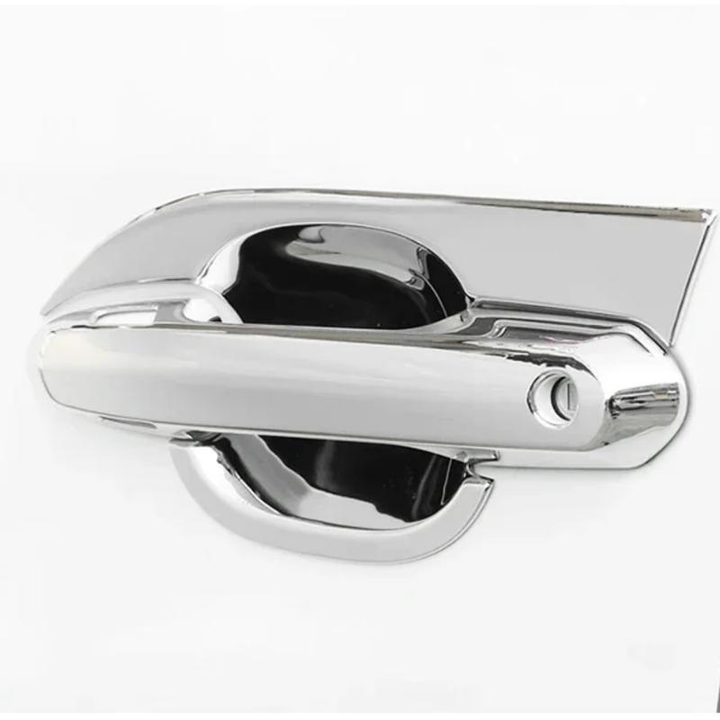 Car Decoration Door Bowl Handle Cover For Toyota Highlander XU70 Carbon Fiber Chrome Silver Cars Accessories