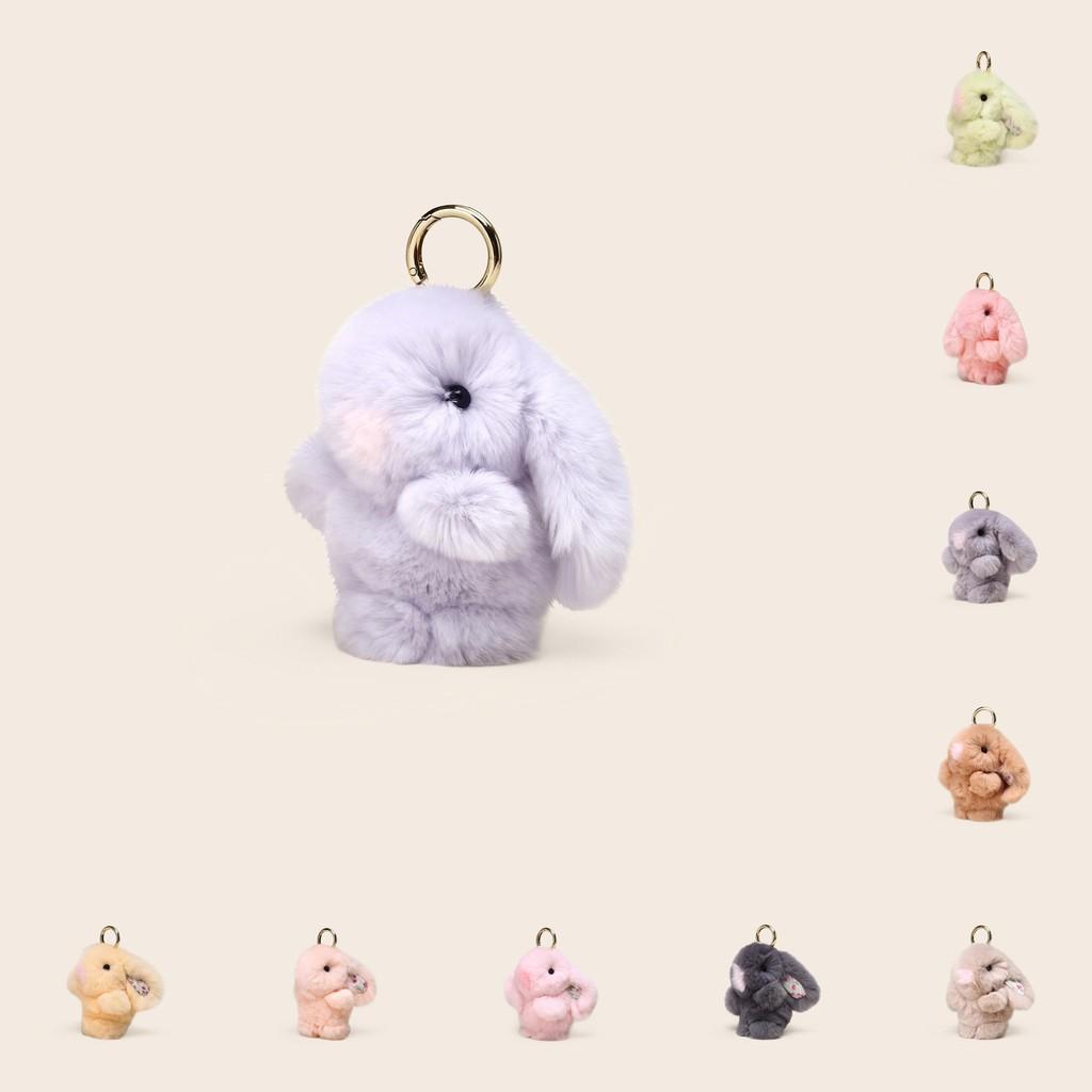 Bunny Plush Keychain With Flower Print For Bag Pendant Decoration Gift Kids