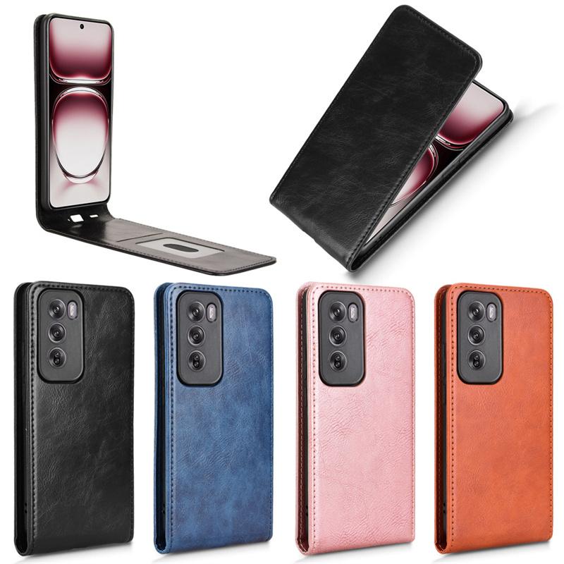 Для OPPO Reno 12 5G Business Flip Vertical Case Retro, удобный для кожи, держатель для карт с полным покрытием, для OPPO Reno 12 Pro 5G, чехлы для телефонов