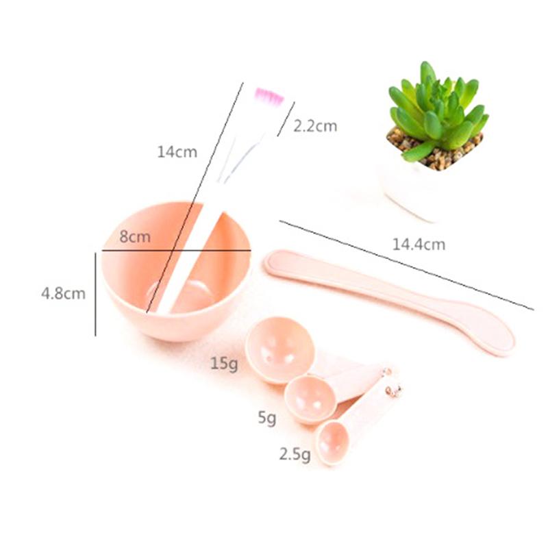 4Pcs Facial Brush Mask Bowl Spoon Set Mask Brush Bar Diy Beauty Tool Mixing Tool