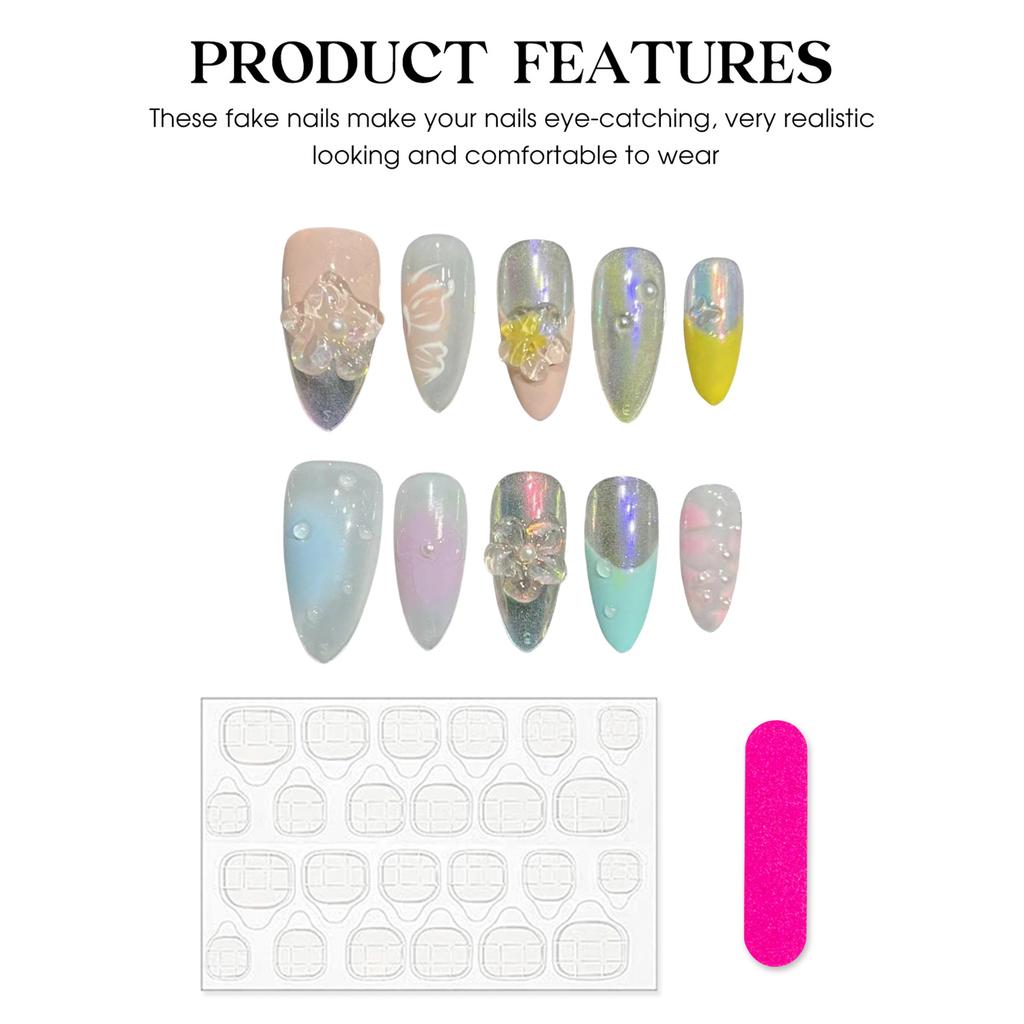 MK272 Artificial Nail Tips 10Pcs/Box 3D Handmade Flower Design For Nail Art Decoration