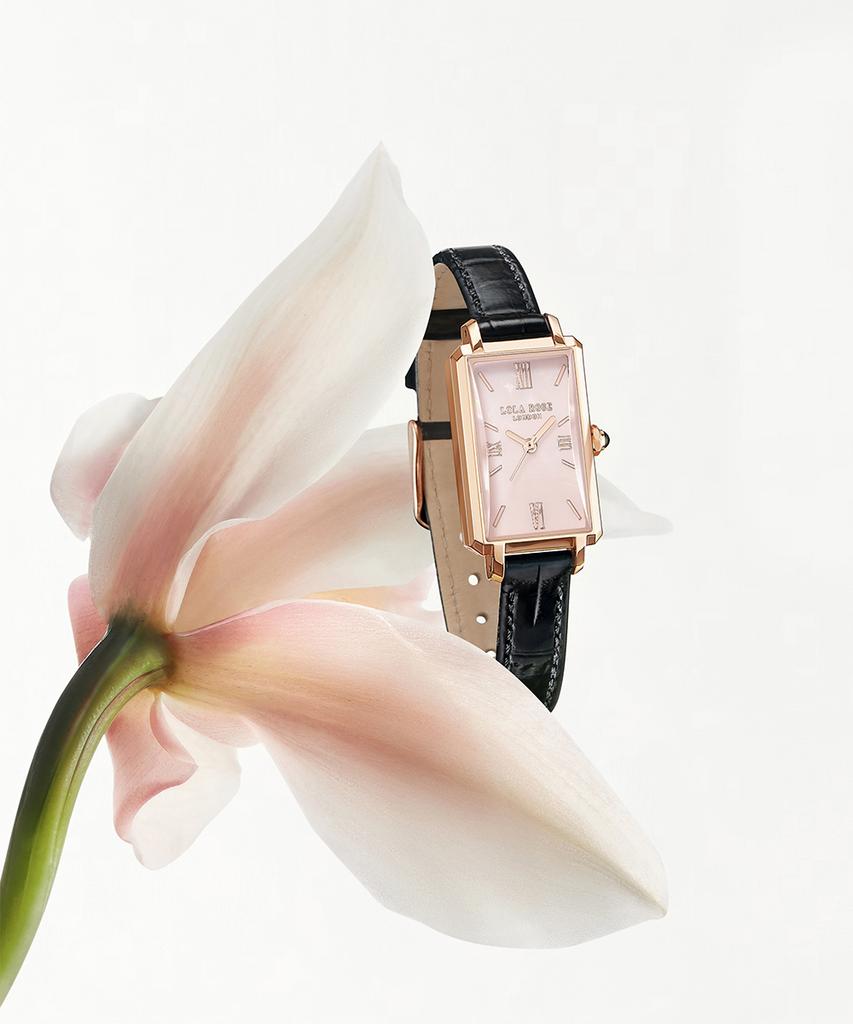 Lollalojeu Ms. Lola Pink Acetate Leather Watch Milanese Strap Gift Set