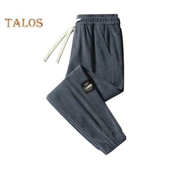 Winter Fall Men Sport Pants Loose Drawstring Elastic Waist Thick Plush Pockets Plus Size Ankle-banded Solid Color Exercise Trousers Daily Wear