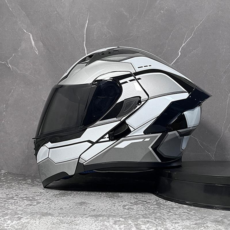 Motorcycle Helmets Men's and Women's Unveiling Helmets Full Helmets Tail Rider Bluetooth Locomotive Men's and Women's Winter Personality Electric