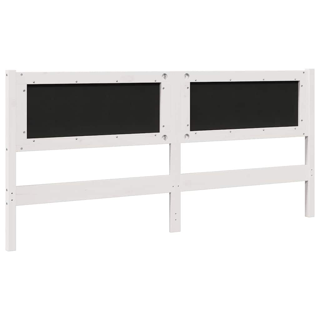 Upholstered Headboard in White 180 cm Solid Pine Wood