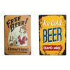 2pcs Vintage Style Tin Painting and Signs 7.8*11.8in Ideal for Indoor and Outdoor Home Bar Cafe Kitchen Restaurant Wall Decor