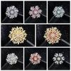 Sparkling Creative Snowflake Pin Rhinestone Zinc Zinc Alloy Zircon Badge  Valentine's Day