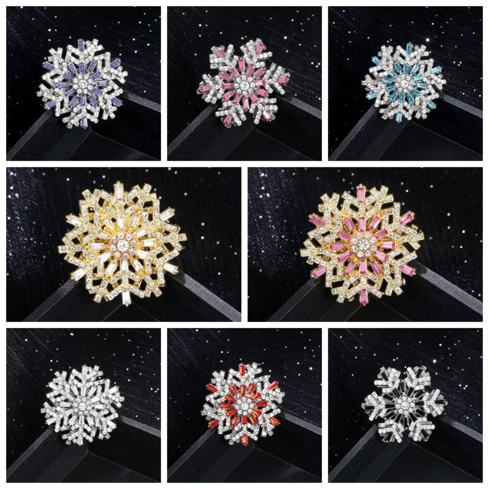 Sparkling Creative Snowflake Pin Rhinestone Zinc Zinc Alloy Zircon Badge Valentine's Day