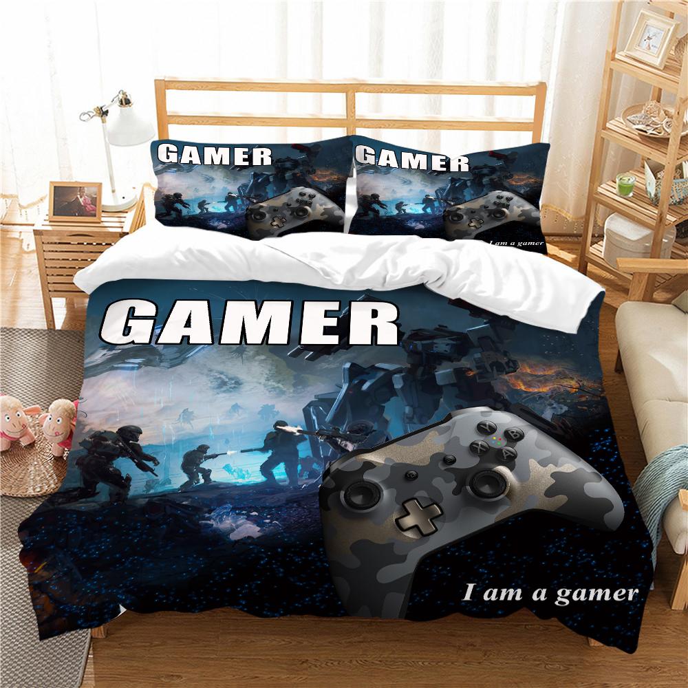 Комплект постельного белья с 3D игровой мышью, игровой плеер, пододеяльник, односпальная/двуспальная кровать, полноразмерная молния, мягкое и удобное украшение для дома