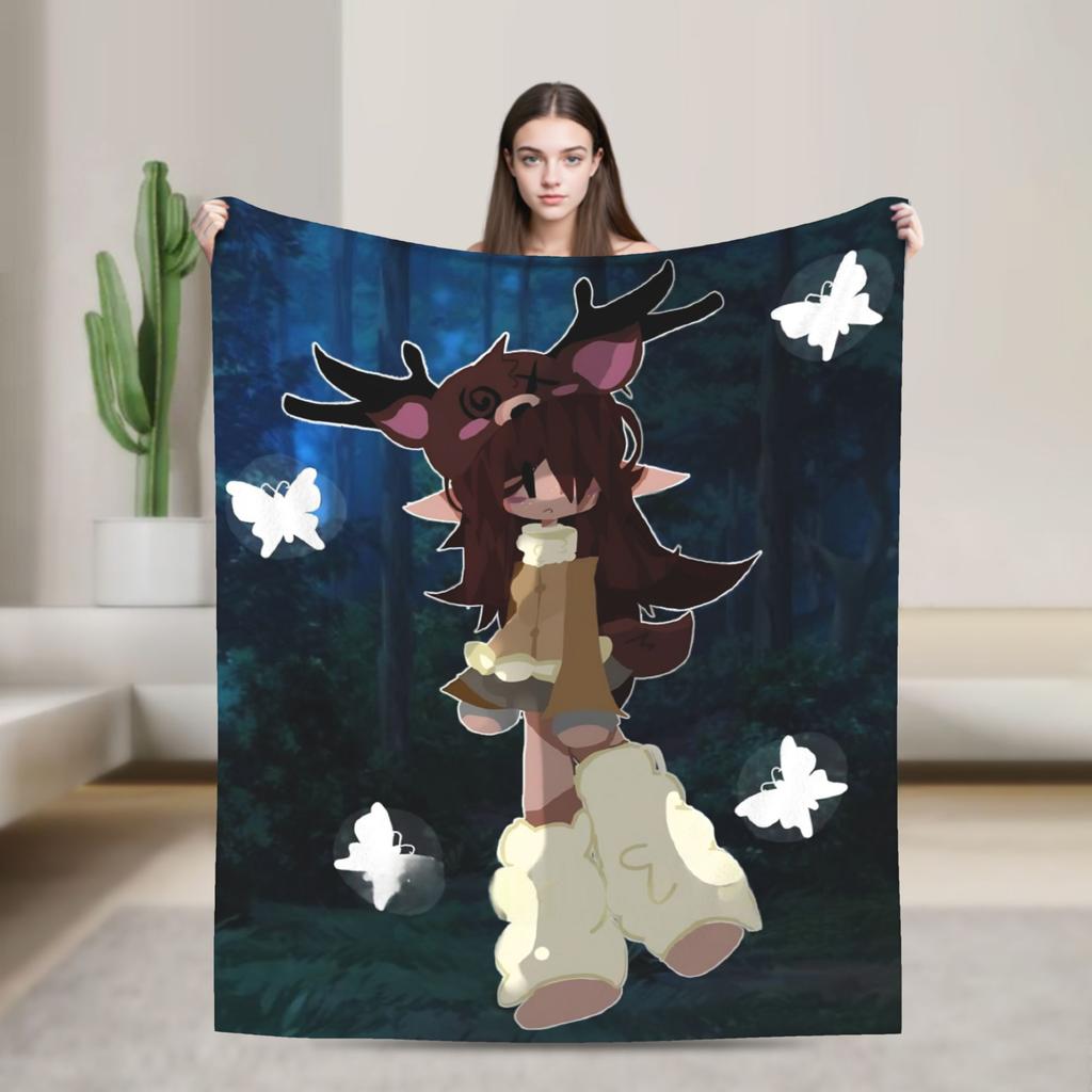 9-9 Nights in the Forest Blankets Deer Game Plush Novelty Breathable Throw Blankets for Bedding Lounge All Season