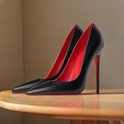 Туфли из матовой кожи светло-бежевого черного цвета с острым каблуком высотой 12 см, модная и универсальная профессиональная обувь.