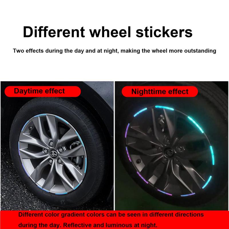 Наклейки на колеса для автомобильных дисков Наклейки на автомобиль Светоотражающие наклейки на колеса 40/20 шт Наклейки на диски Наклейки на колеса Водонепроницаемые полоски Наклейки на автомобиль