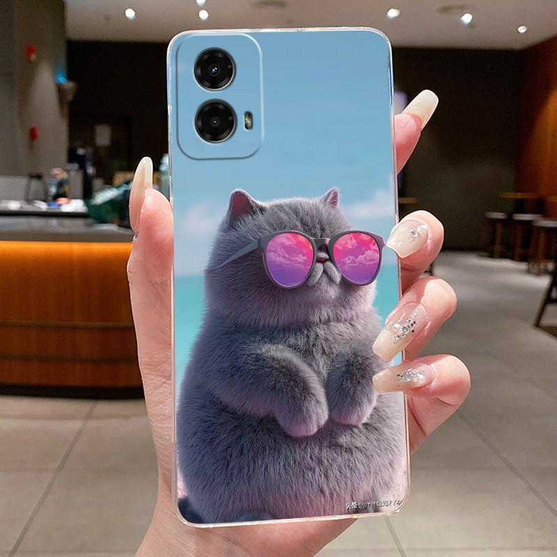 Чехол-обложка для Moto G 5G 2024 2023 Для Motorola Moto G 5G 2024 2023 Корпус Милый Кролик Прозрачный Силикон Мягкий ТПУ Чехол для Телефона Fundas