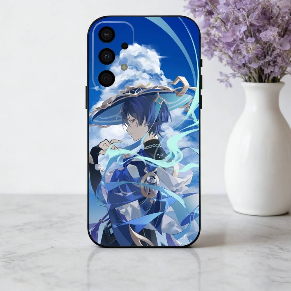 Чехол для телефона S-Scaramouches G-Genshin I-Impact-T для Samsung Galaxy A73,A72,A71,A70,A53,A52,A51,Другие Мягкий черный корпус