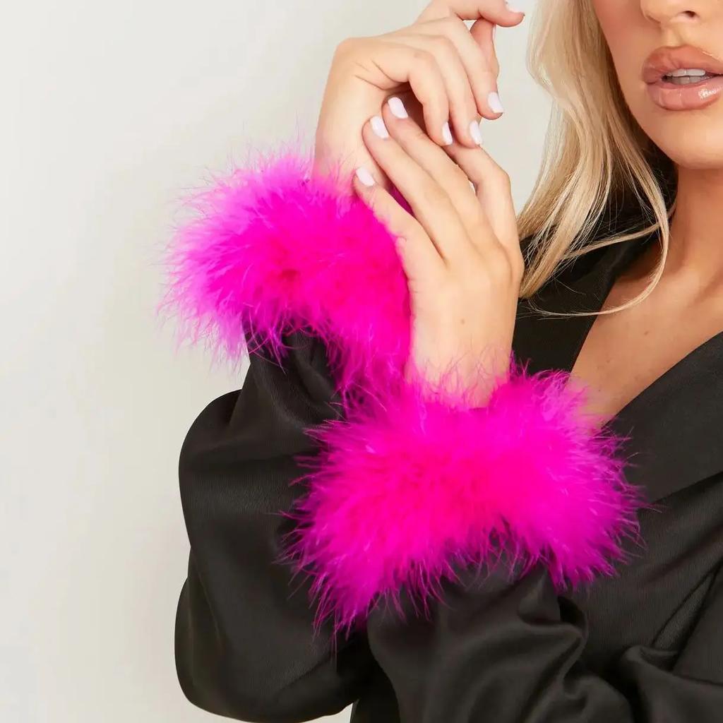 2M 50Grams Marabou Turkey Feathers Boa Trim for Crafts Needlework Shawl Party Scarf Carnival Costume Wedding Plumes Decoration