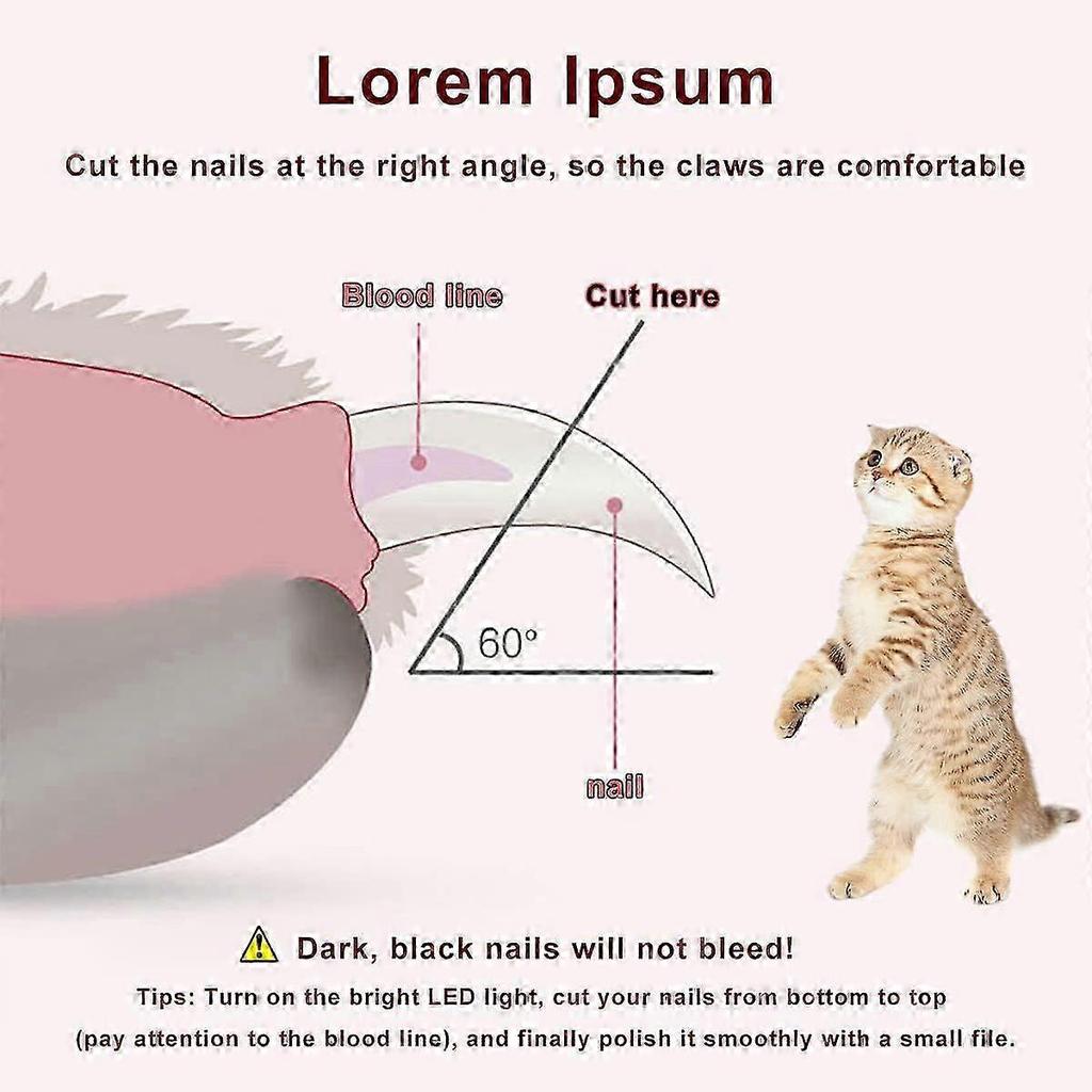 Nail Clippers with LED Light, Pet Nail Clippers And Trimmers, Anti Cutting Bloodline, for Small Medium Dogs Cats Rabbits