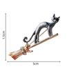 Серебристая Брошь-Кот-Ведьма на Метле - Готическая Шкатулка для Хэллоуина Застежка-Булавка Шарм Украшение для Женщин