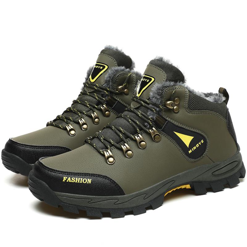 Men's Winter PU Shoes Warm High-top Men Winter Shoes Big Size39-47