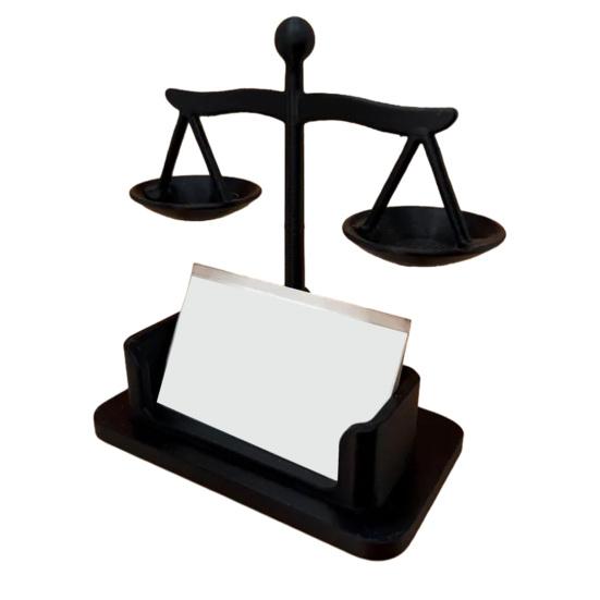 Подставка для визиток Весы правосудия Подставка для карточек Практичный декоративный настольный органайзер для юридического офиса и профессионального использования