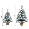 24 Inches Mini Christmas Trees Artificial Flocking Snow Tabletop Christmas Tree Ornaments for