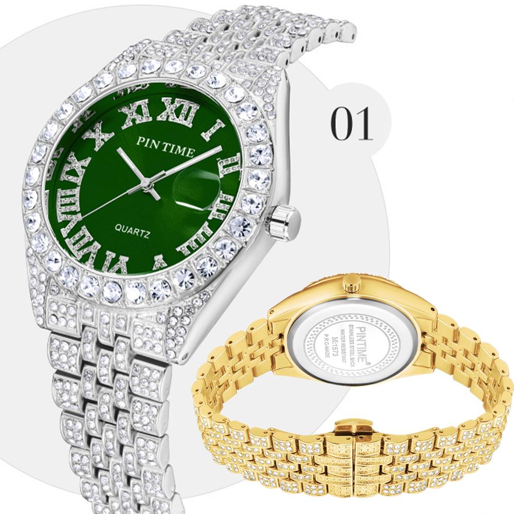 Часы в стиле хип-хоп, роскошные, блестящие, со стразами, водонепроницаемые, из нержавеющей стали, круглые, кварцевые, мужские, наручные часы, подарок парню