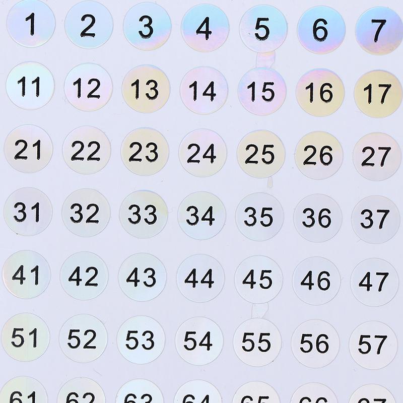 Водонепроницаемый номер 1-200 лазерные этикетки наклейки лак для ногтей губная помада бирки с номерами