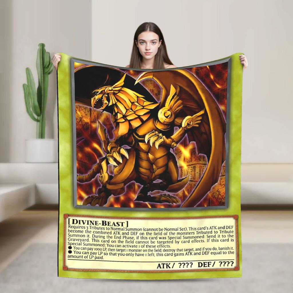 Anime Yu Gi Oh Card Flannel Blanket Warm Throw Blanket for Home Decor Travel Office Novelty Bedspread Sofa Bed Cover