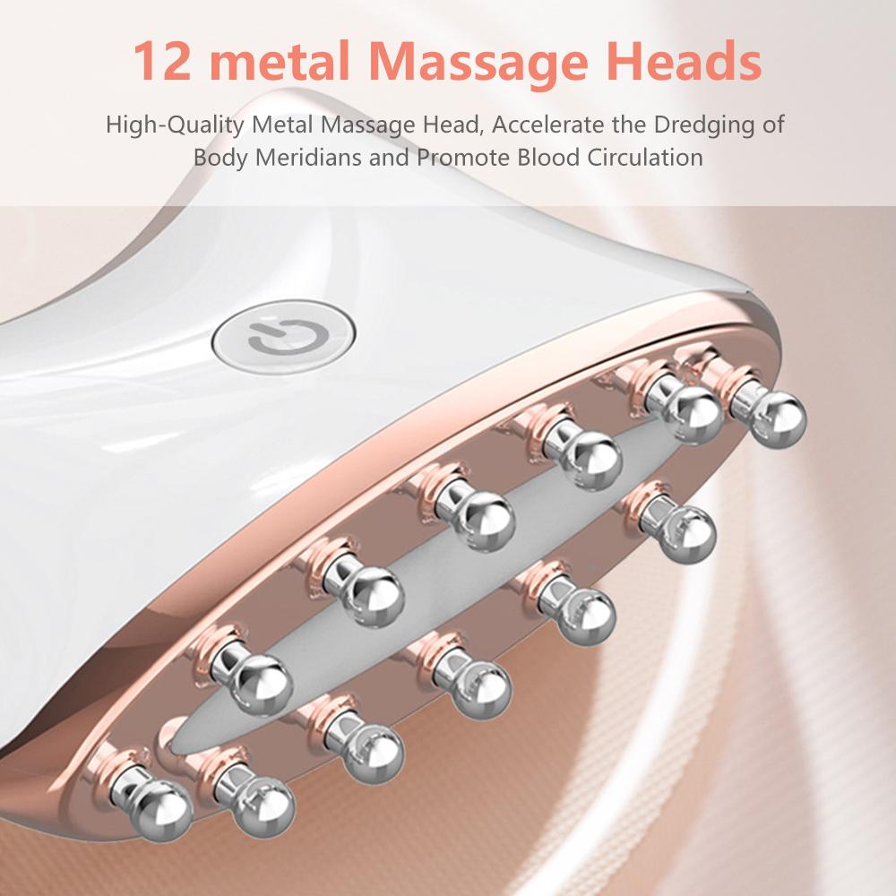 EMS микротоковая светодиодная лампа Guasha, лифтинг лица, шеи, тела, против морщин, красота, расслабляющий массажер для головы, устройство для омоложения кожи