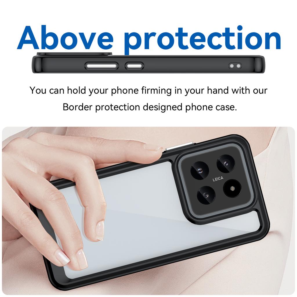 For Xiaomi 14 Case Anti-drop Shockproof TPU+Acrylic Mobile Phone Back Protector