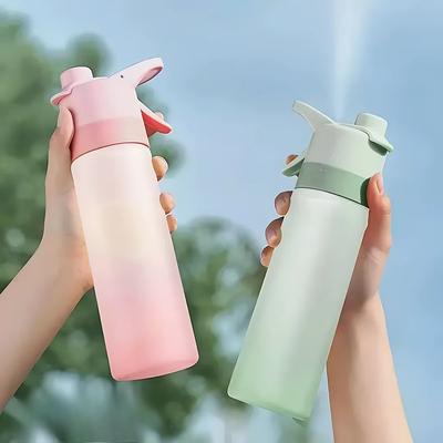 1-4 шт. Кружка с водяным распылителем, портативная спортивная бутылка для воды для улицы, кружка-распылитель с градиентом, спортивная фитнес-кружка для улицы, градиентная матовая чашка с соломинкой