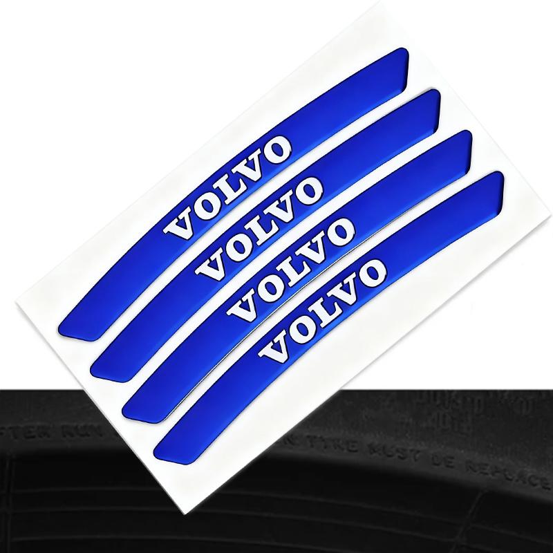 Car Wheel Rim Stickers 4PCS Auto Wheel Hub Decal for Volvo Rdesign Polestar AWD V50 S60 XC60 S40 XC40 XC90 V60 S80 S90 V90 V70