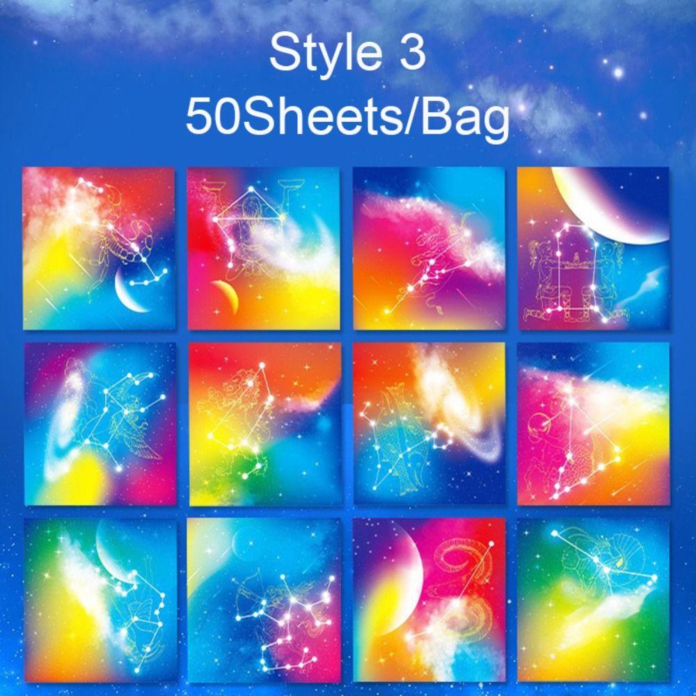 Креативная квадратная бумага для оригами, сделай сам, ручная работа, двухсторонняя раскраска, складная крафт-бумага, декор, художественный материал, образовательная бумага со звездами