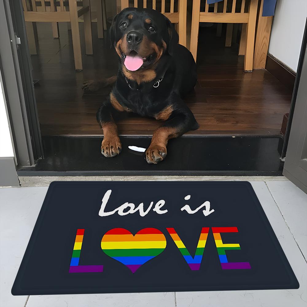 Gay Lesbian LGBT Rainbow Love Floor Mat Bathroom Mat Kids Room Bedroom Decoration Balcony Anti-Slip Doormat Living Room Bedside